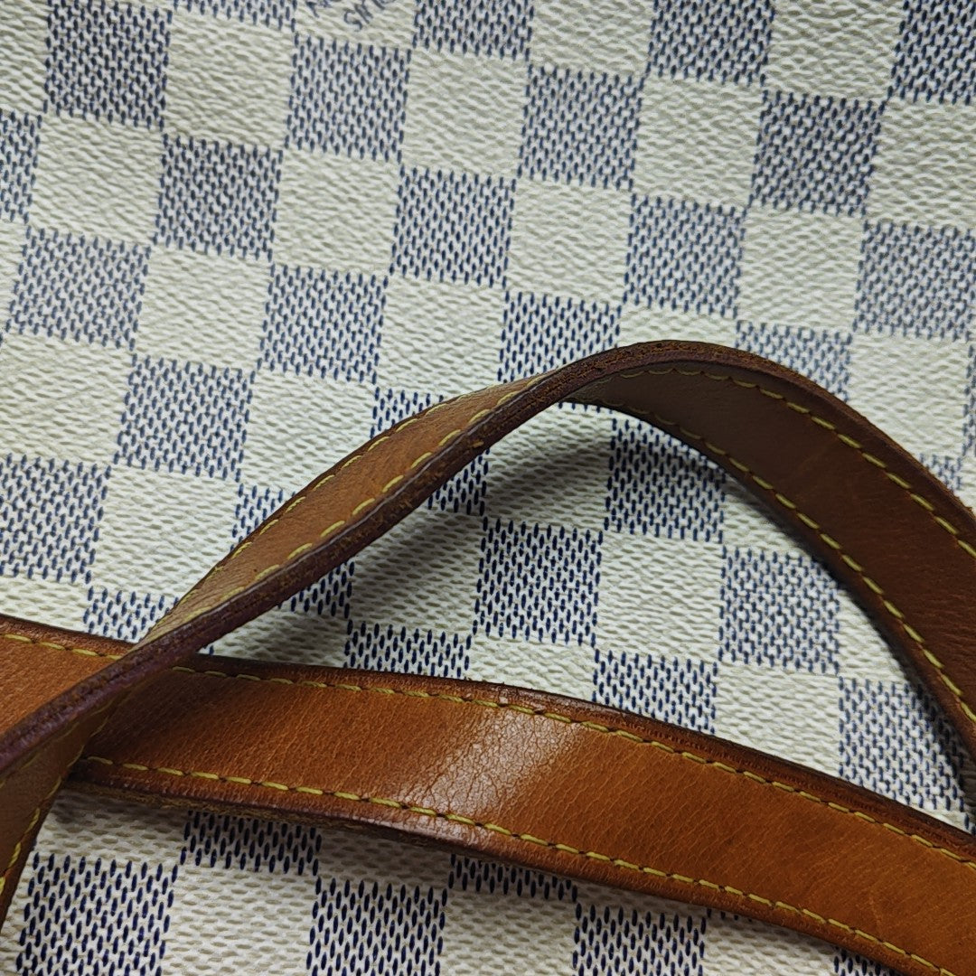 STRESA Damier Azur Coated Canvas White