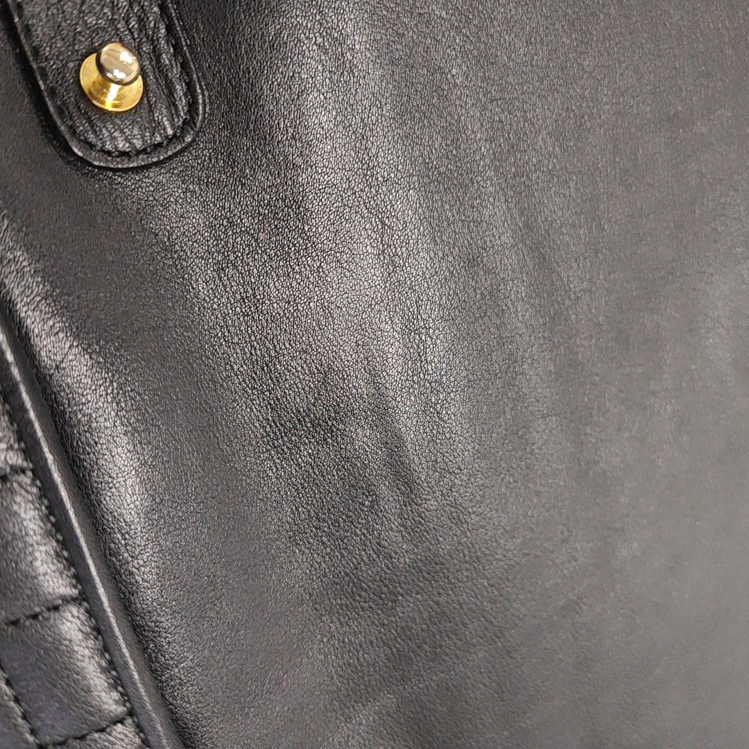 Quilted Calfskin Shoulder Bag Black