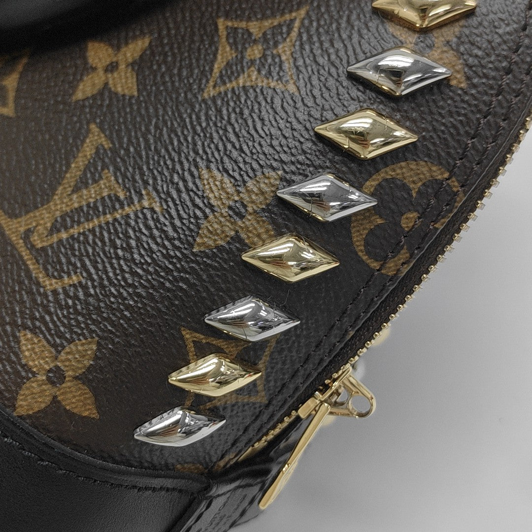 ALMA BB Monogram Coated Canvas Brown