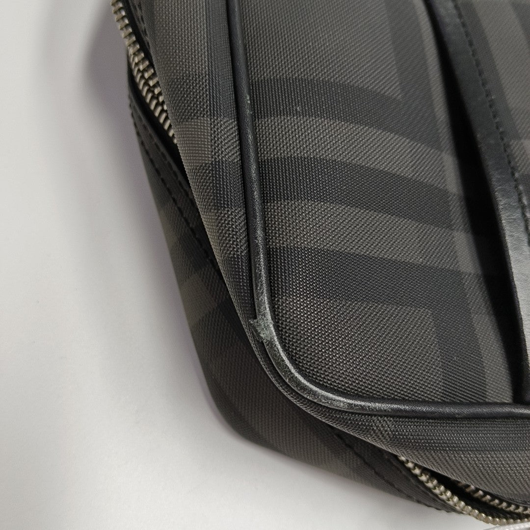 Coated Canvas Shoulder Bag Gray
