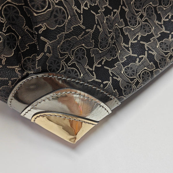 Coated Canvas Top Handle Bag Gray