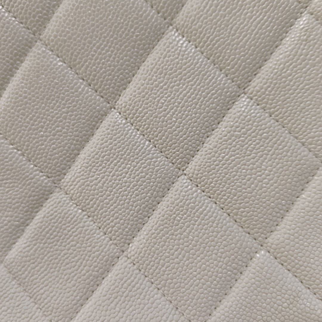 WOC Quilted Grained Calfskin White
