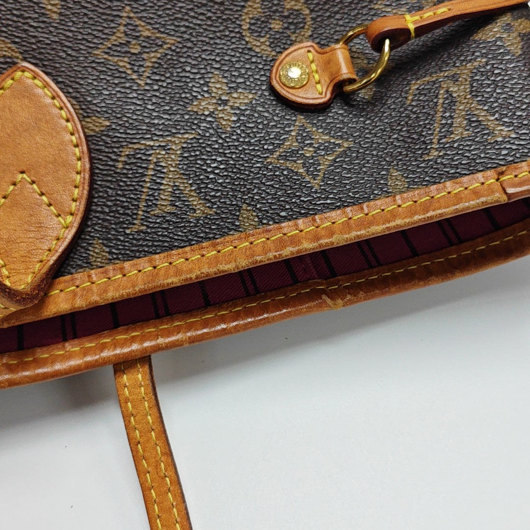 NEVERFULL MM Monogram Coated Canvas Brown