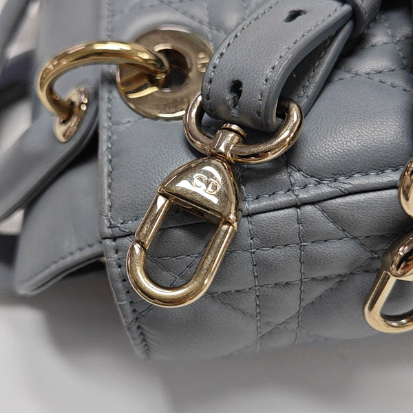 Lady Dior Small Cannage Lambskin Blue