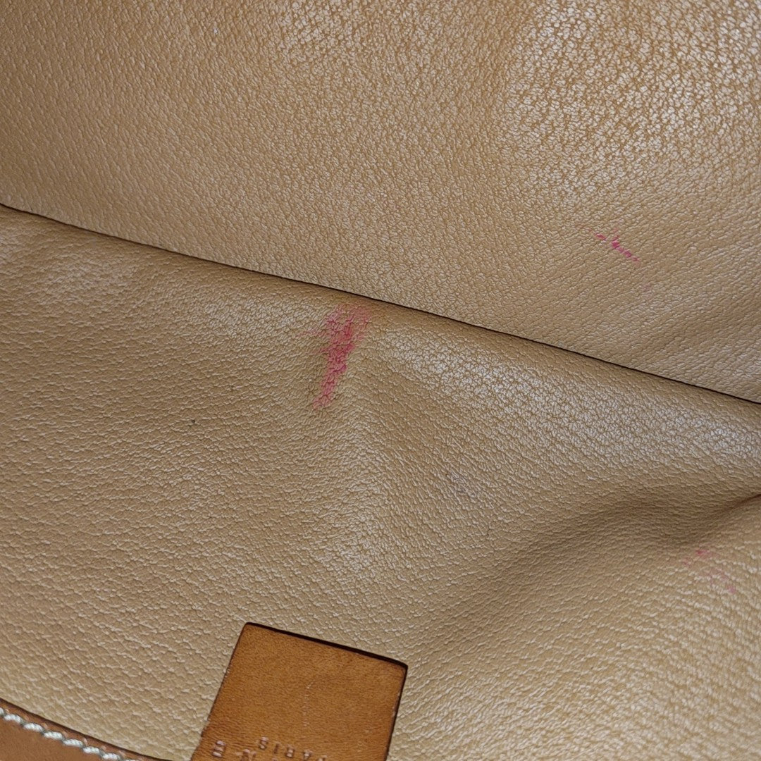 Coated Canvas Top Handle Bag Brown