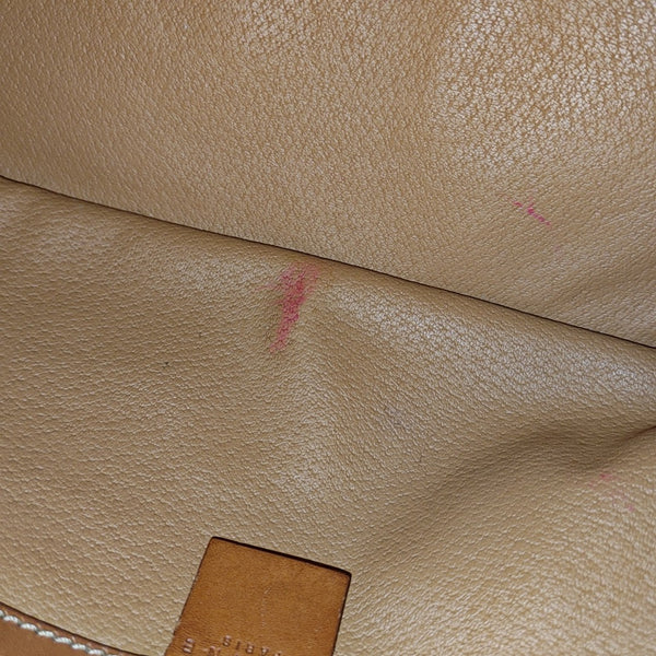 Coated Canvas Top Handle Bag Brown
