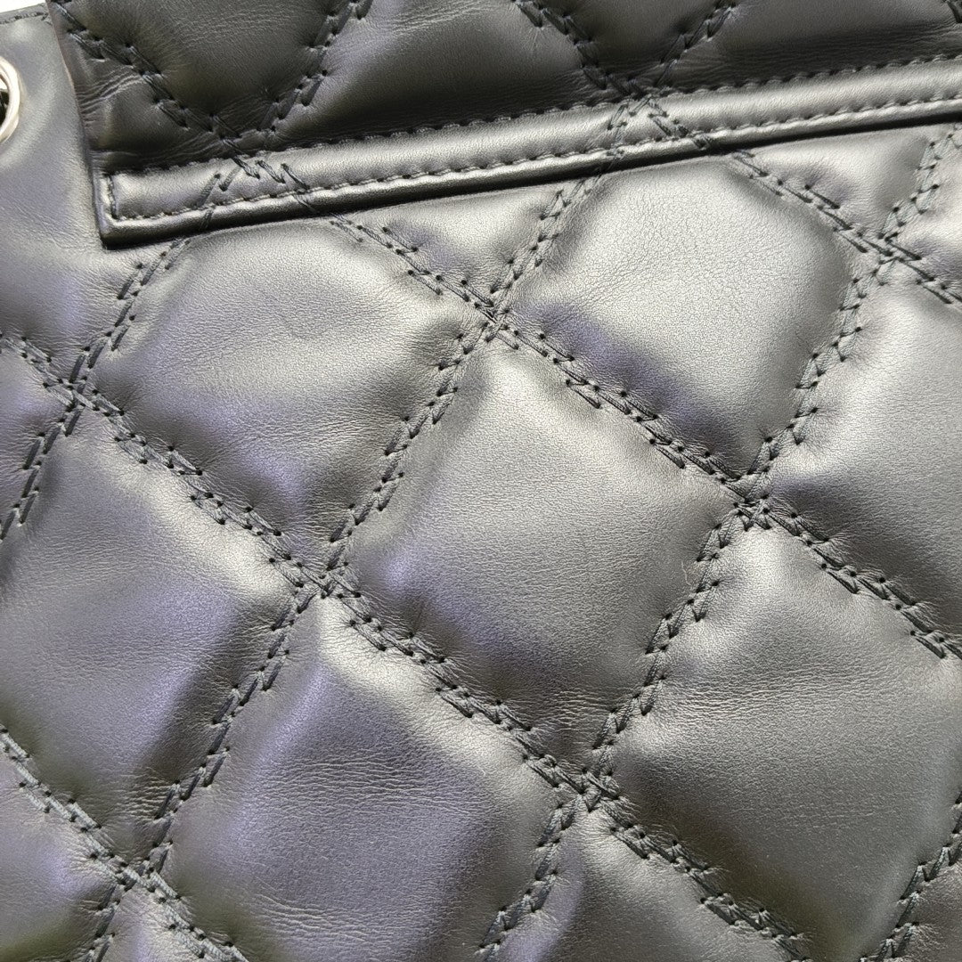 Quilted Calfskin Shoulder Bag Black
