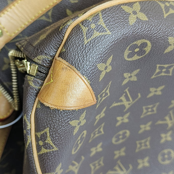KEEPALL 55 Monogram Coated Canvas Brown
