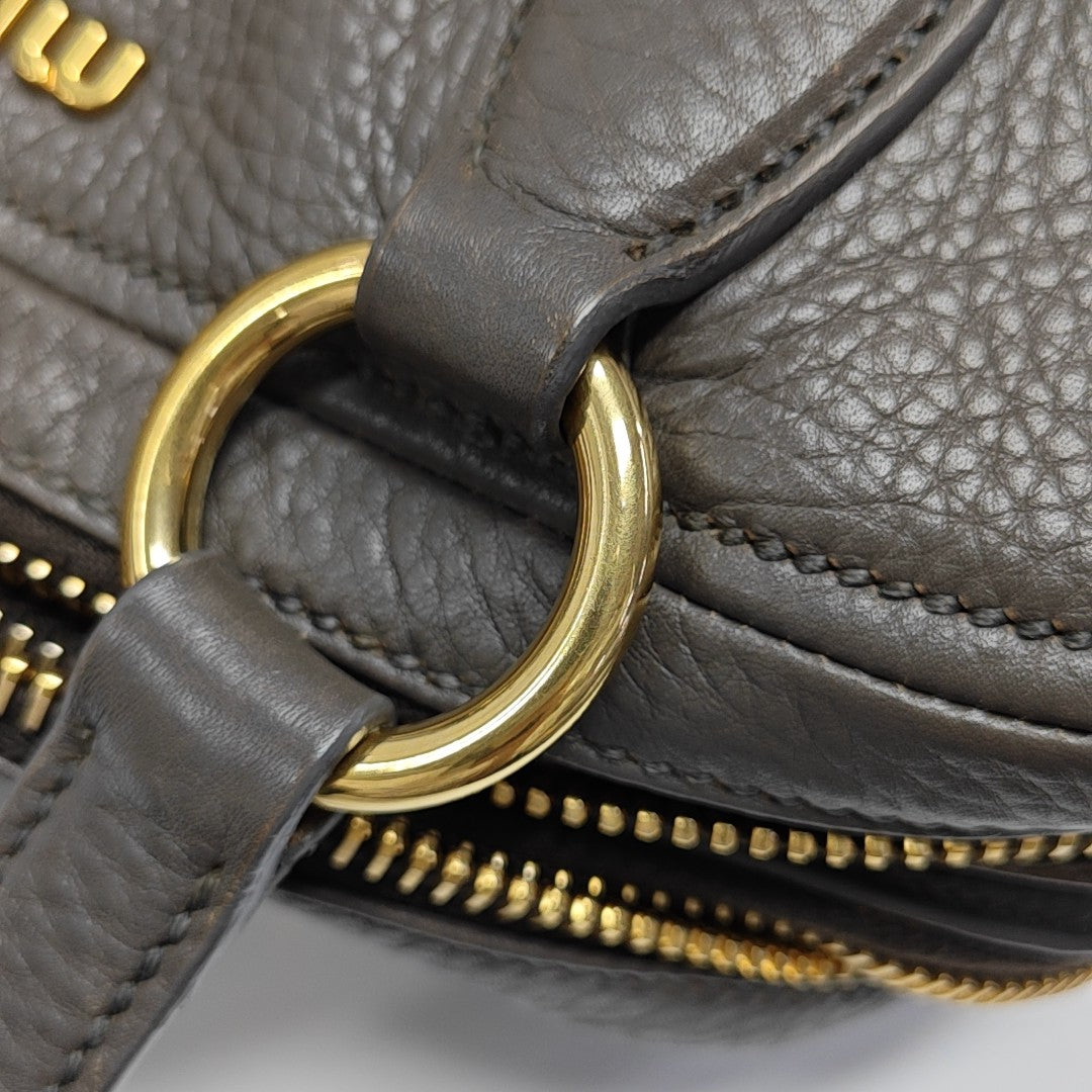 Calfskin Shoulder Bag Gray