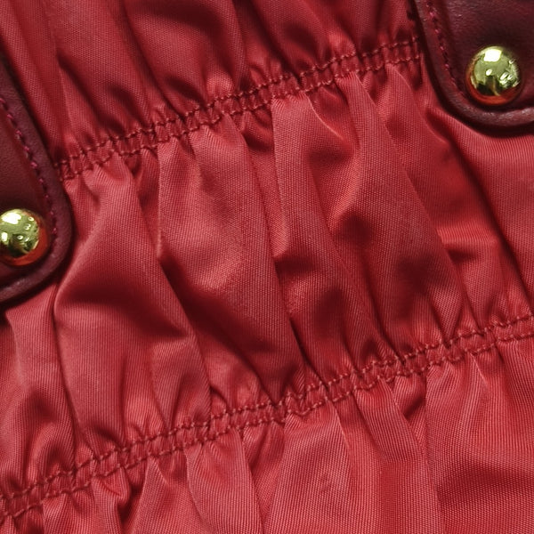 Quilted Nylon Tote Bag Red