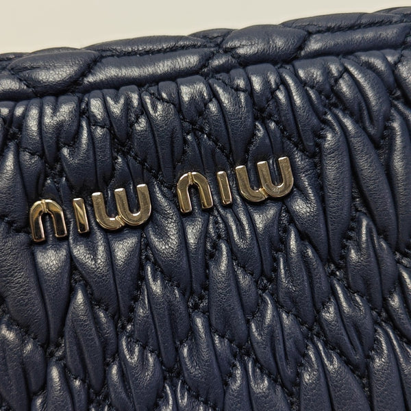 Quilted Lambskin Shoulder Bag Blue