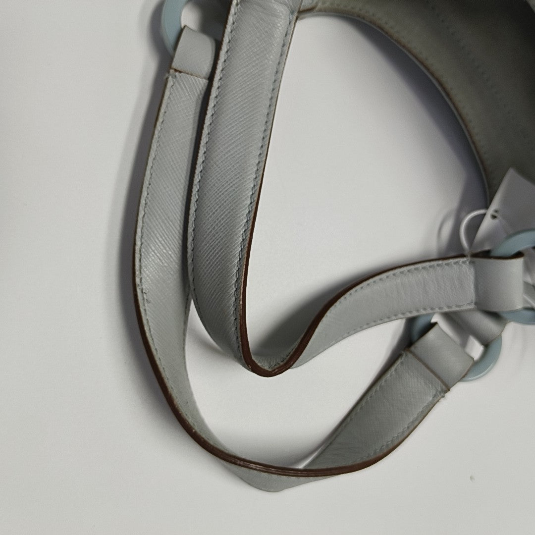 Suede Top Handle Bag Blue