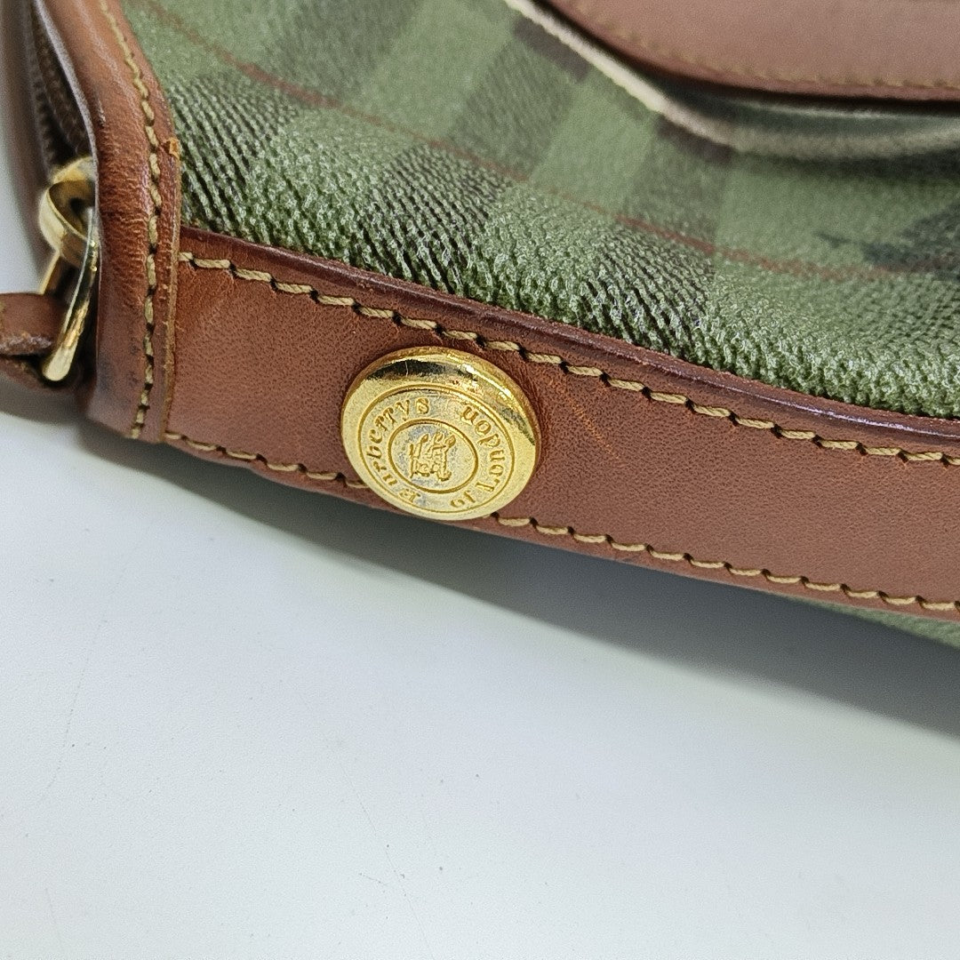 Coated Canvas Shoulder Bag Green