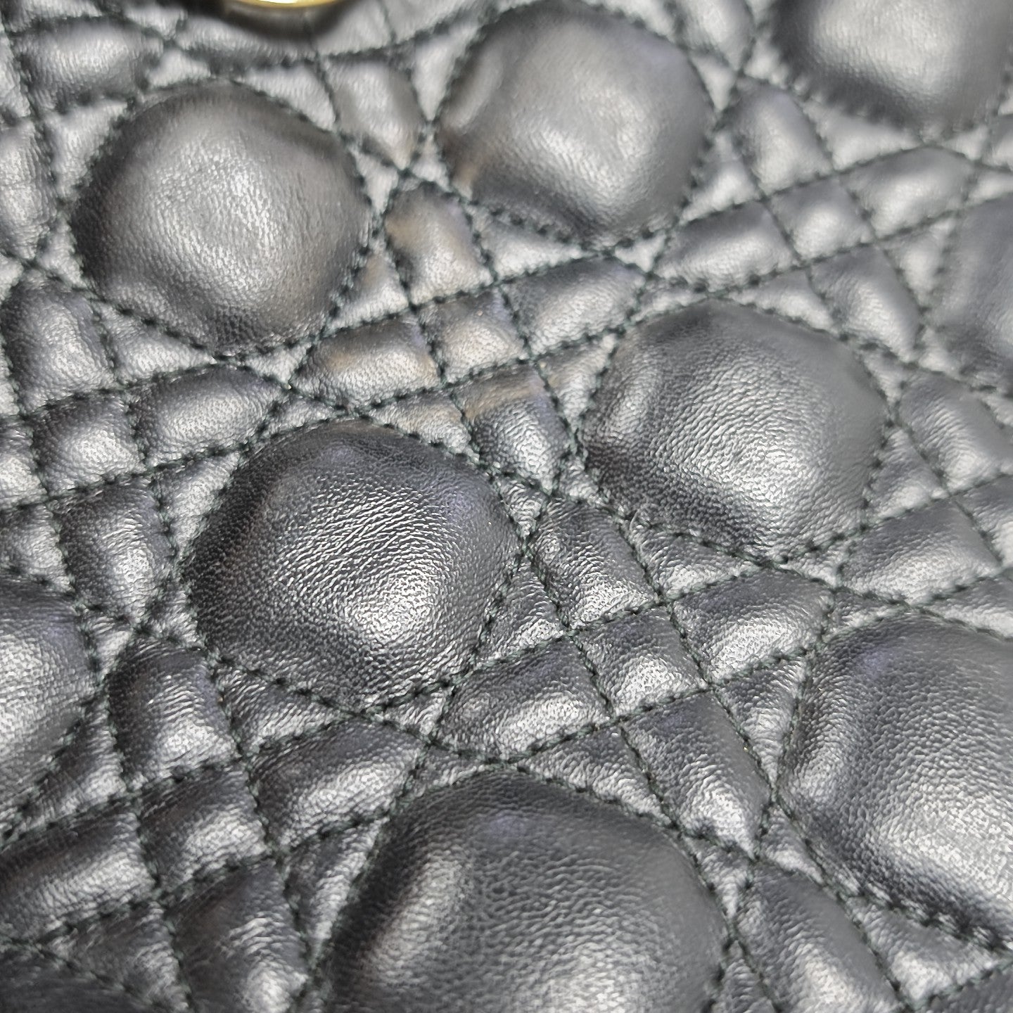 Lady Dior Large Cannage Lambskin Black