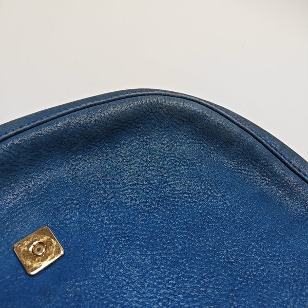 Leather Shoulder Bag Blue