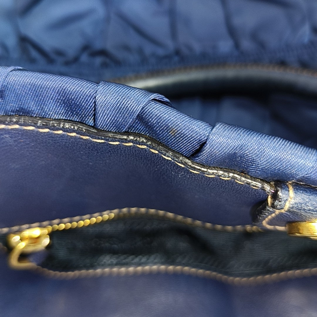 Gaufre Quilted Nylon Blue