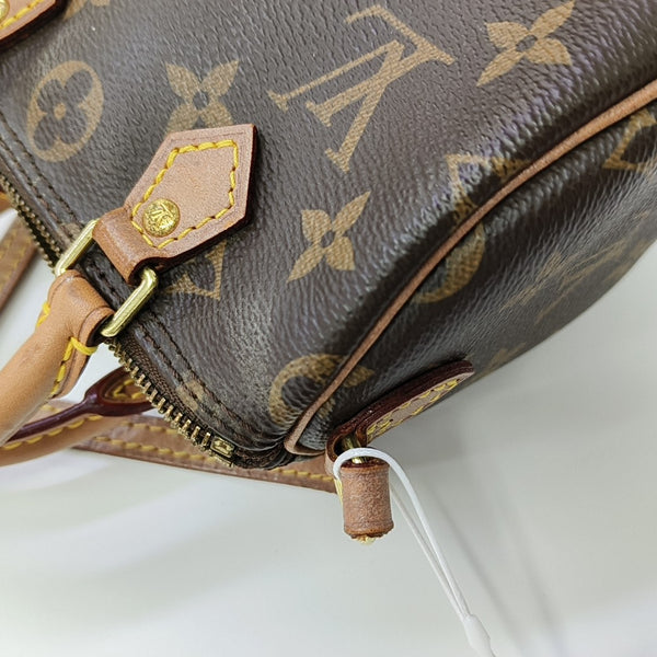 SPEEDY Nano Monogram Coated Canvas Brown