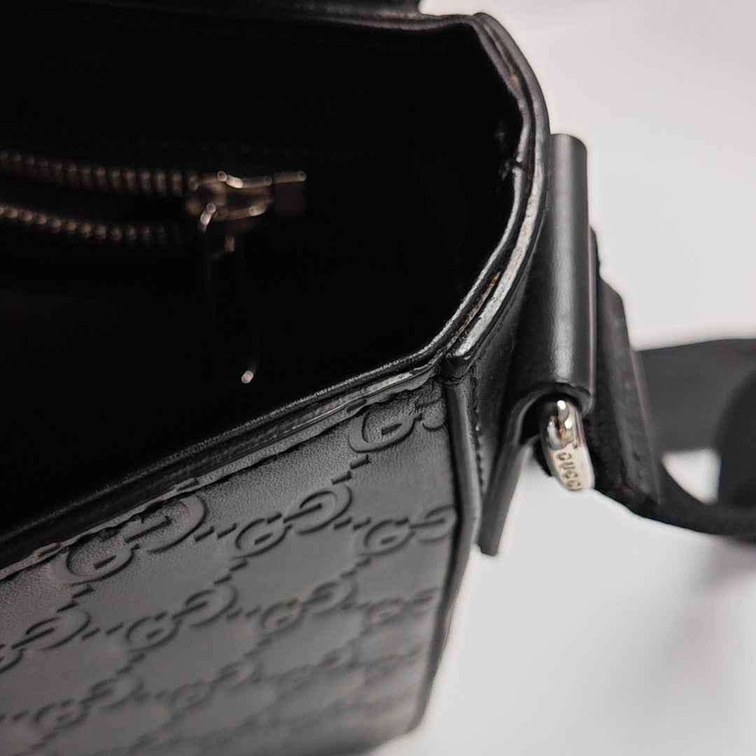 Monogram Calfskin Shoulder Bag Black