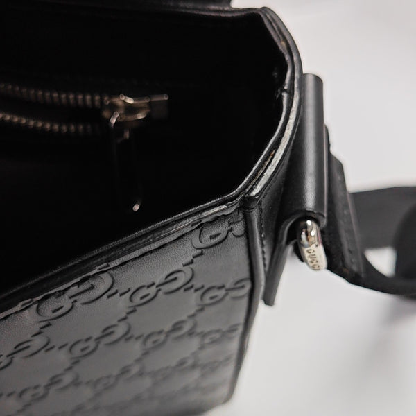 Monogram Calfskin Shoulder Bag Black