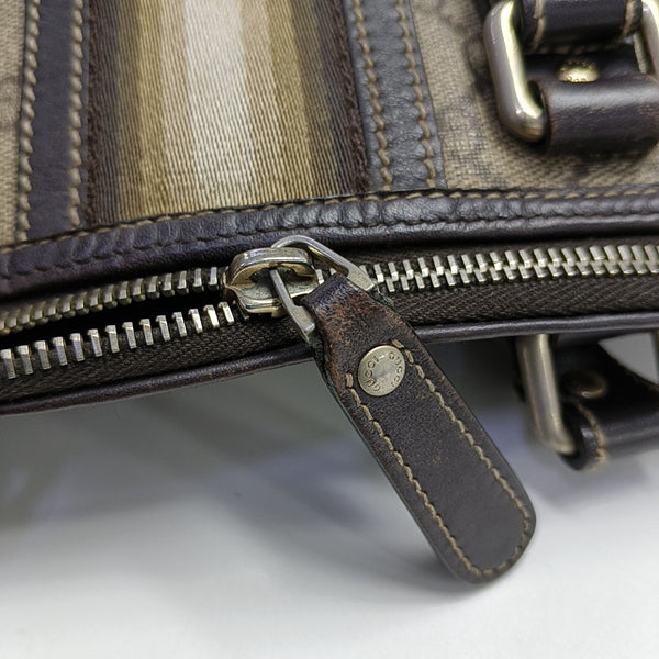 Monogram Coated Canvas Top Handle Bag Brown