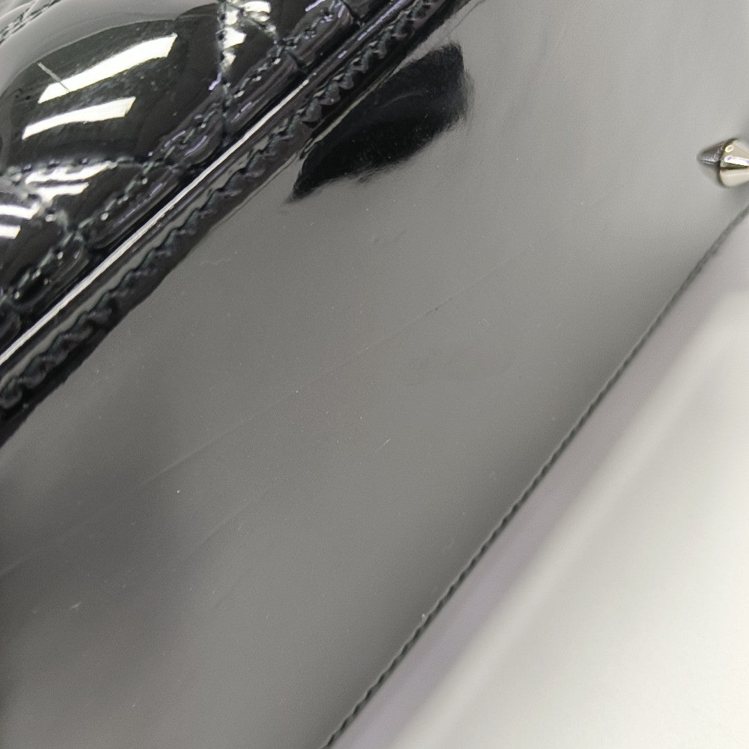 Lady Dior Medium Cannage Patent Leather Black