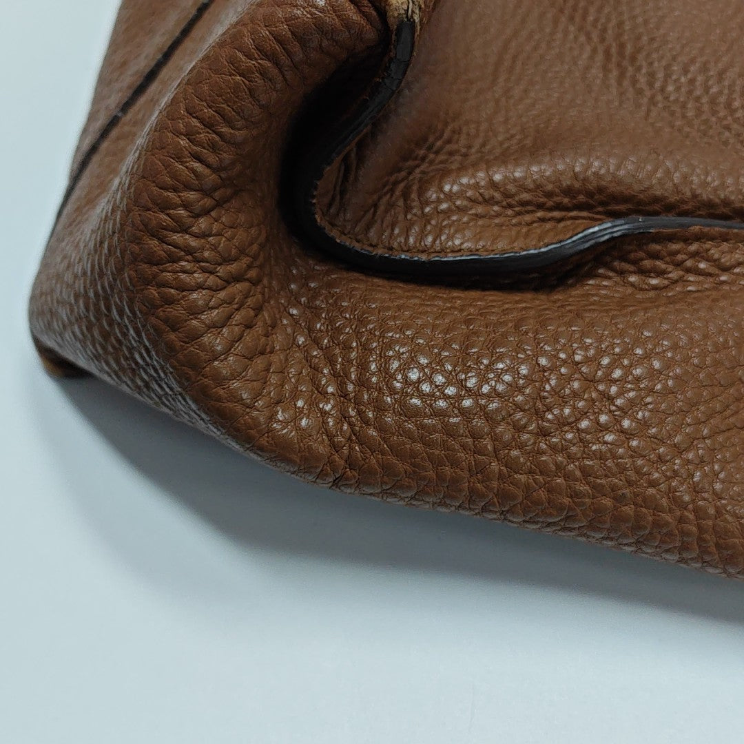 Calfskin Shoulder Bag Brown