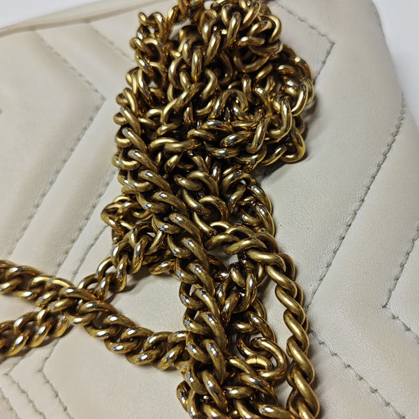 GG Marmont Mini Quilted Calfskin White