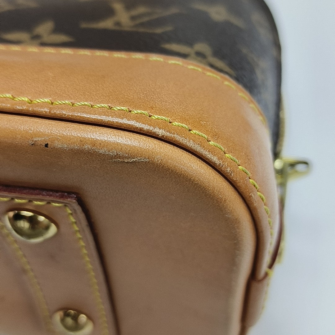 ALMA BB Monogram Coated Canvas Brown