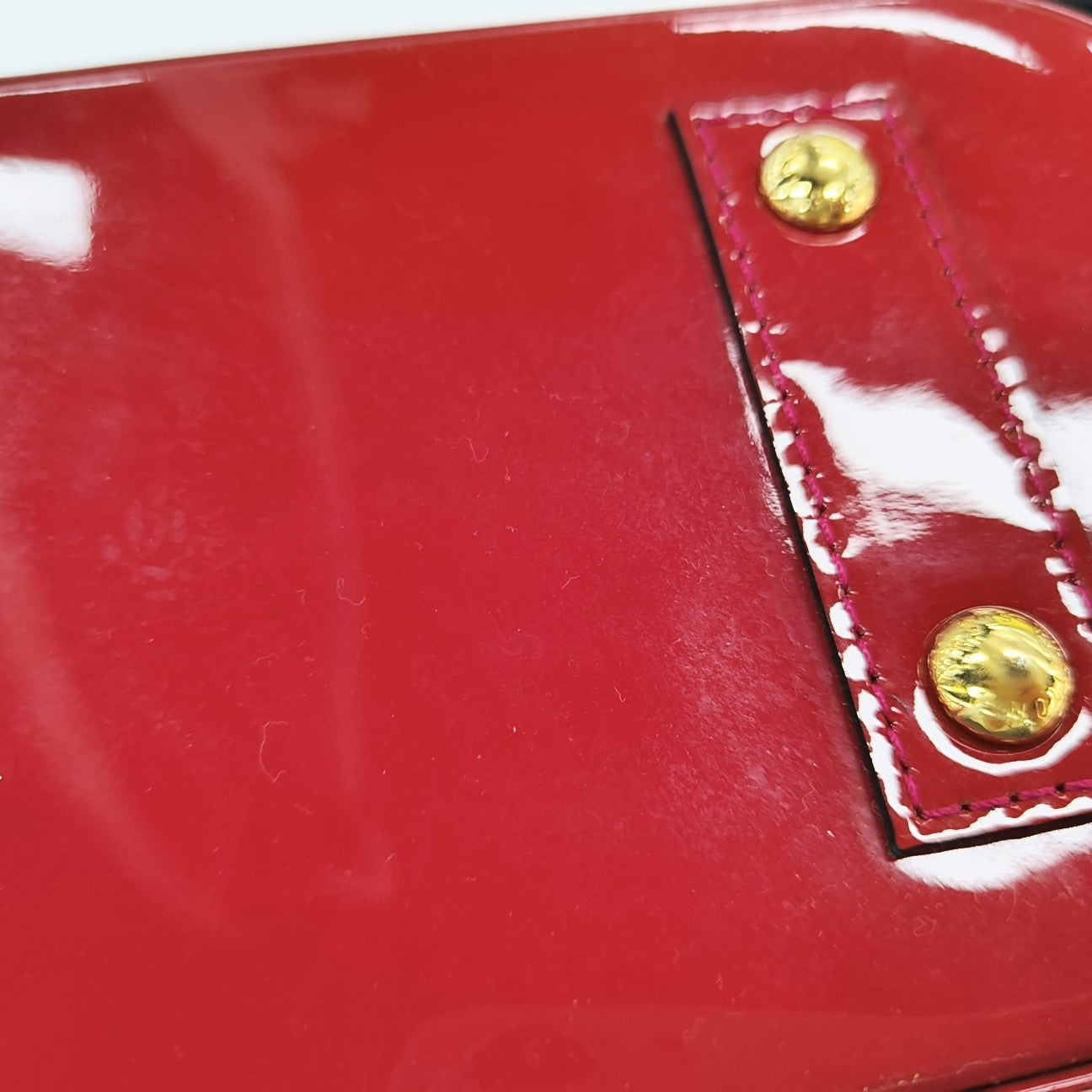 ALMA BB Monogram Patent Leather Red