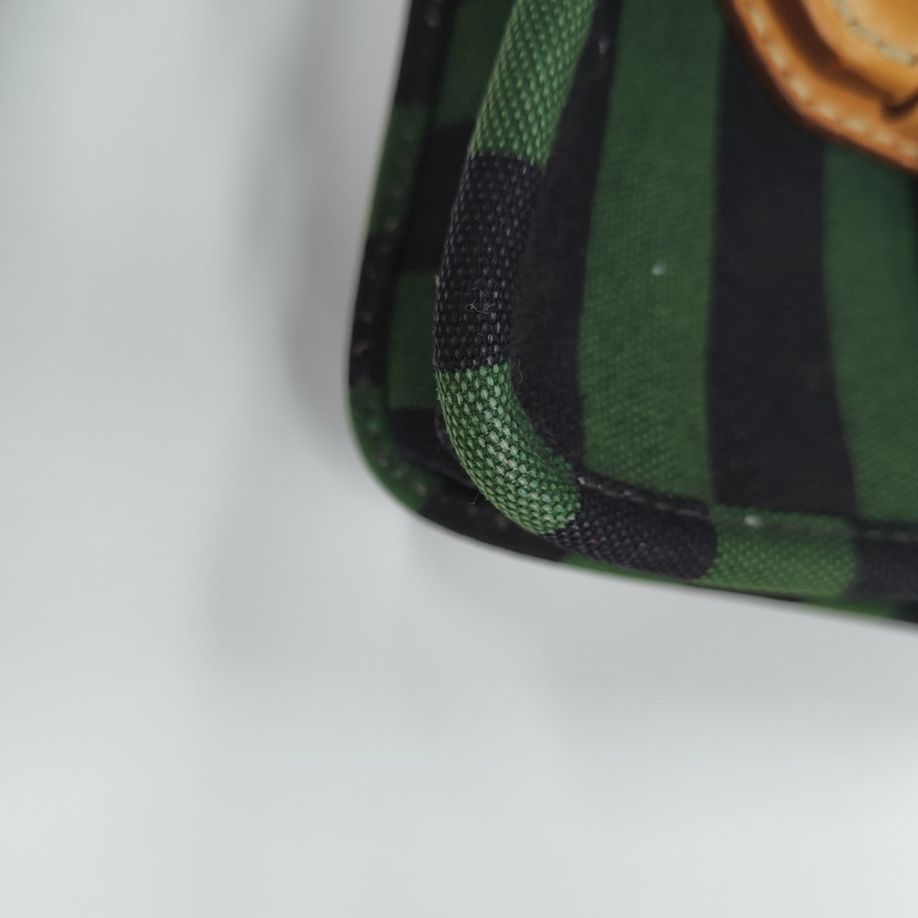 Quilted Canvas Shoulder Bag Green