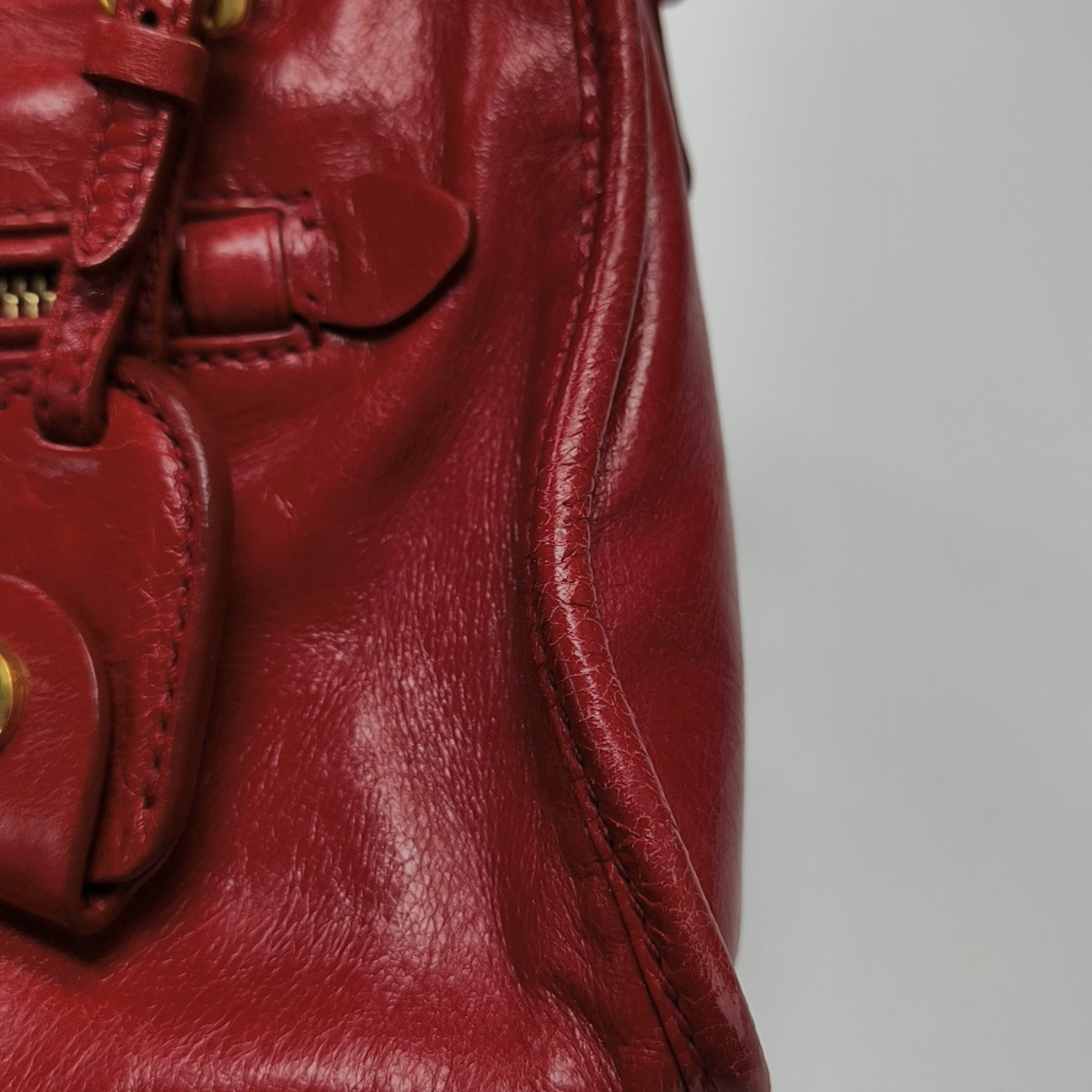 Calfskin Shoulder Bag Red