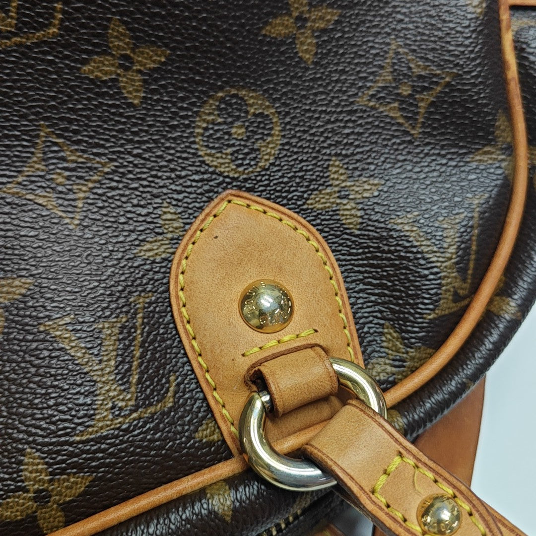MONTORGUEI PM Monogram Coated Canvas Brown