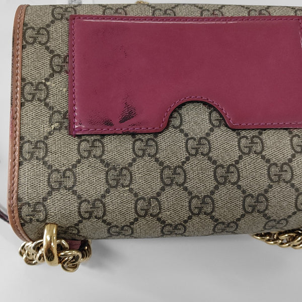 Candado pequeño Monogram lona revestida beige