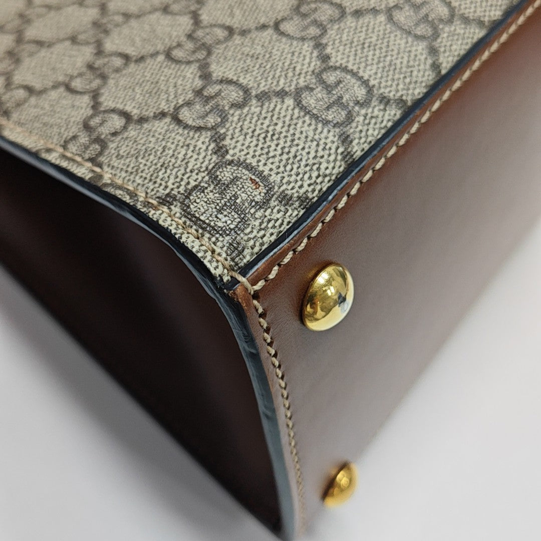 Padlock Medium Monogram Coated Canvas Beige
