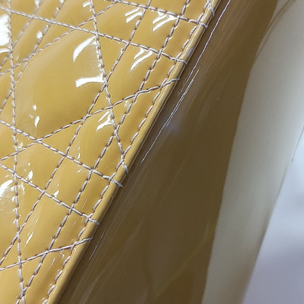 Lady Dior Medium Cannage Patent Leather Yellow