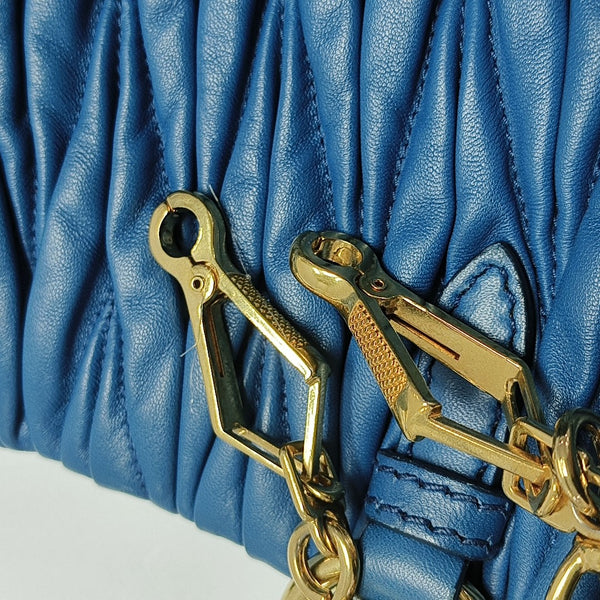 Quilted Lambskin Tote Bag Blue