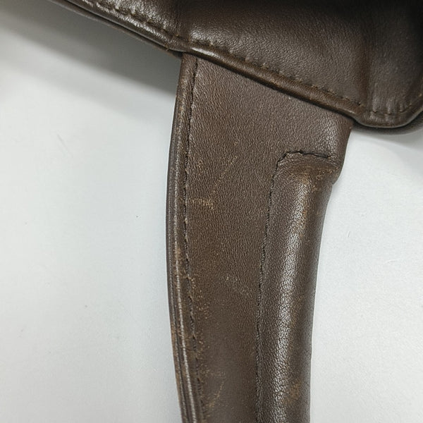 Leather Top Handle Bag Brown