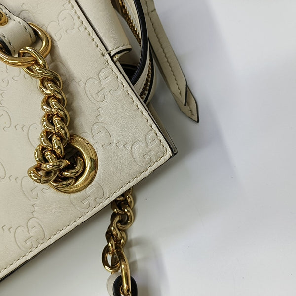 Monogram Calfskin Tote Bag White