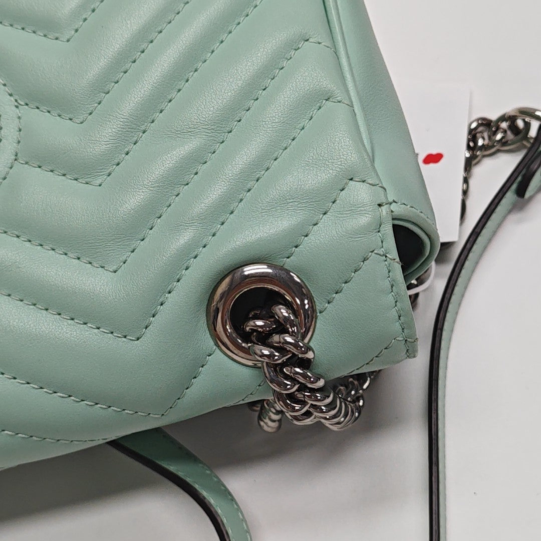 GG Marmont Medium Quilted Calfskin Green