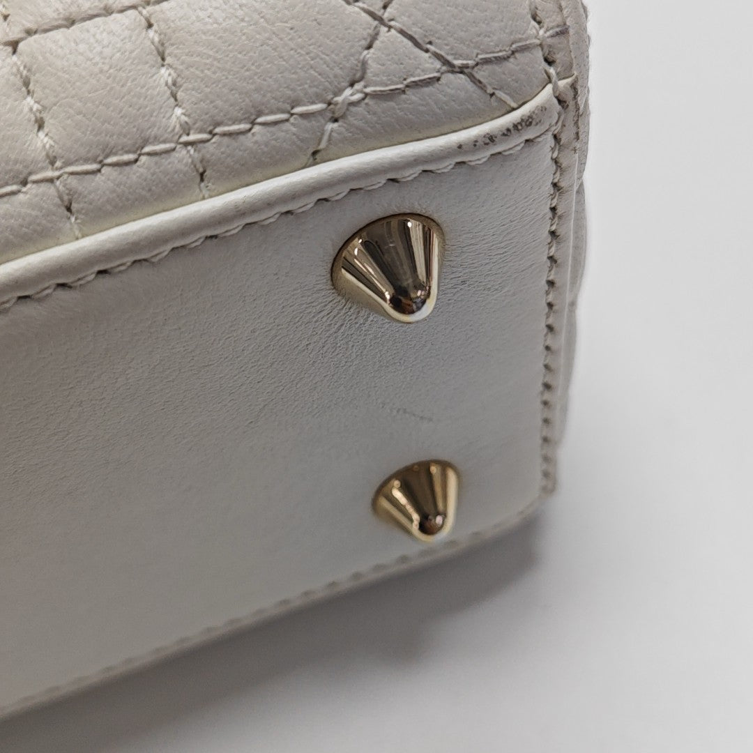 Lady Dior Small Cannage Lambskin White