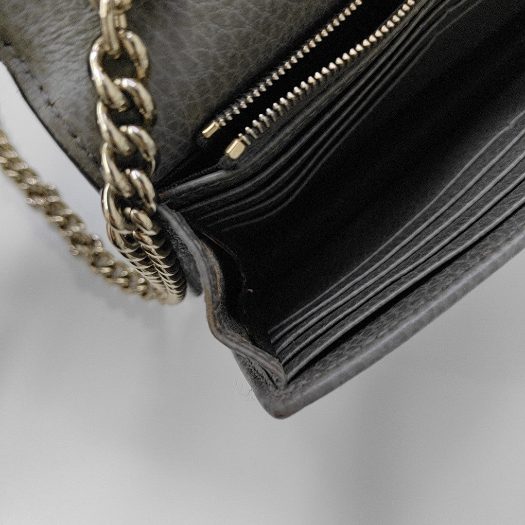 Interlocking G Small Calfskin Gray