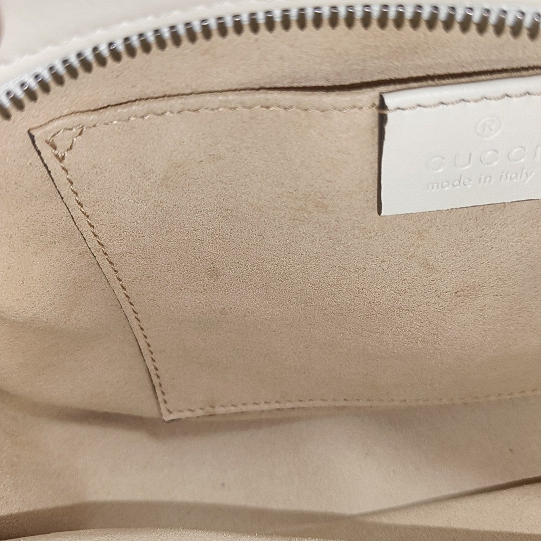 GG Marmont Small Quilted Calfskin White