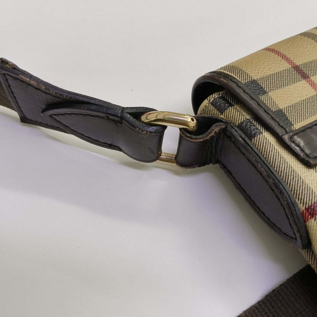 Coated Canvas Shoulder Bag Beige