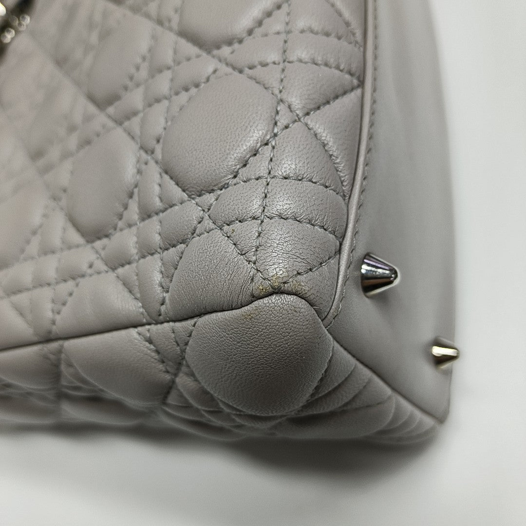 Lady Dior Medium Cannage Lambskin Gray