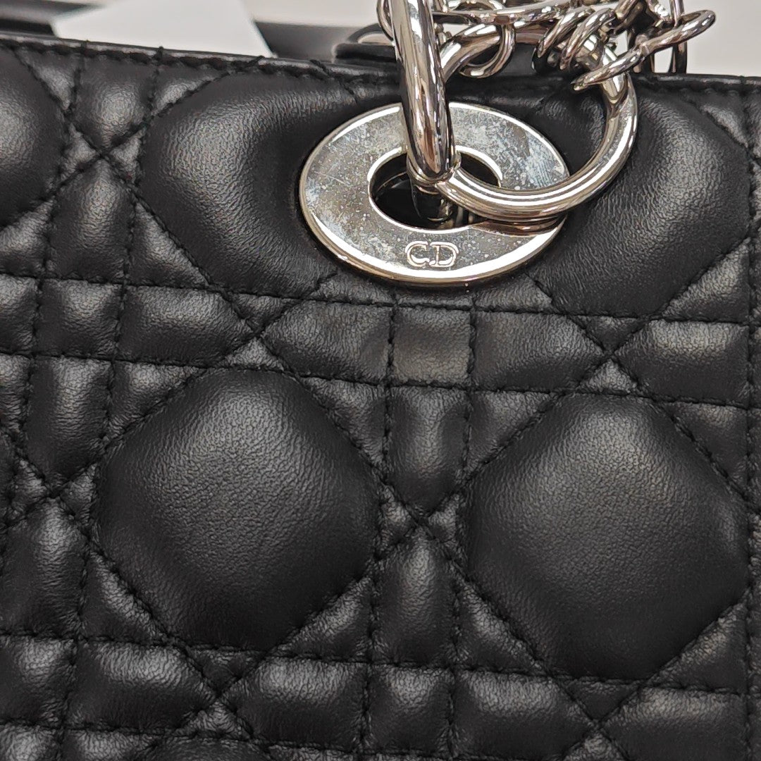 Lady Dior Medium Cannage Lambskin Black