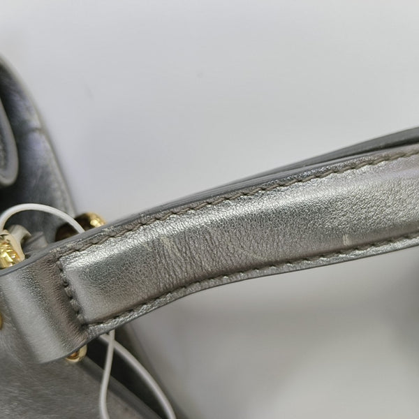 Coated Canvas Tote Bag Silver