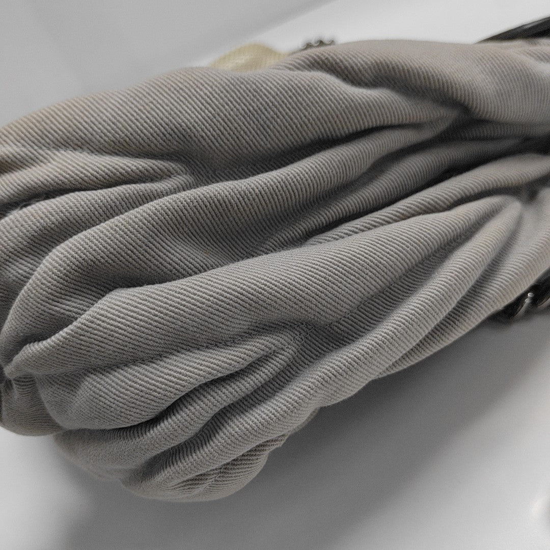 Quilted Fabric Shoulder Bag Gray