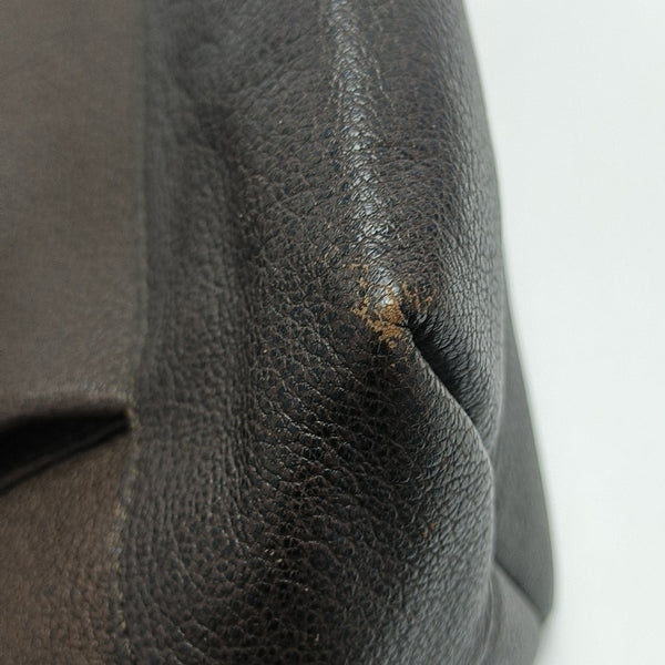 Calfskin Top Handle Bag Brown