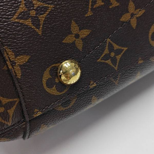 MONTAIGNE MM Monogram Coated Canvas Brown