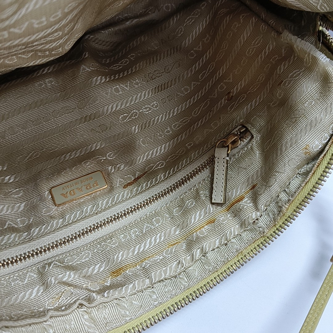 Nylon Top Handle Bag Yellow